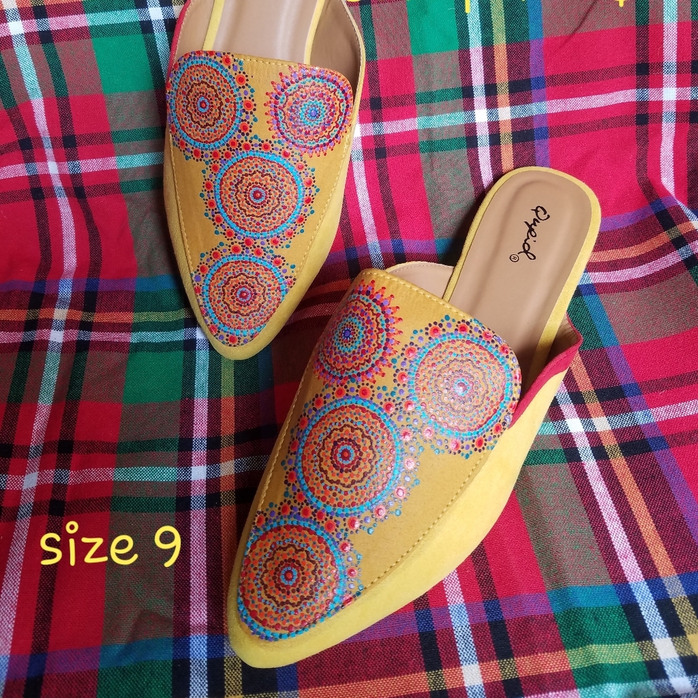 Hand painted mules
